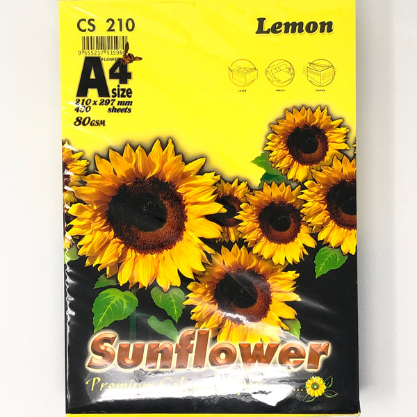 Sunflower A4 Paper 80GSM Lemon -450'S CS210
