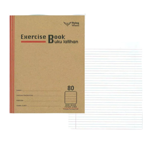 BUKU LATIHAN BLUE AND RED LINES 80PGS  FW1001-080-8