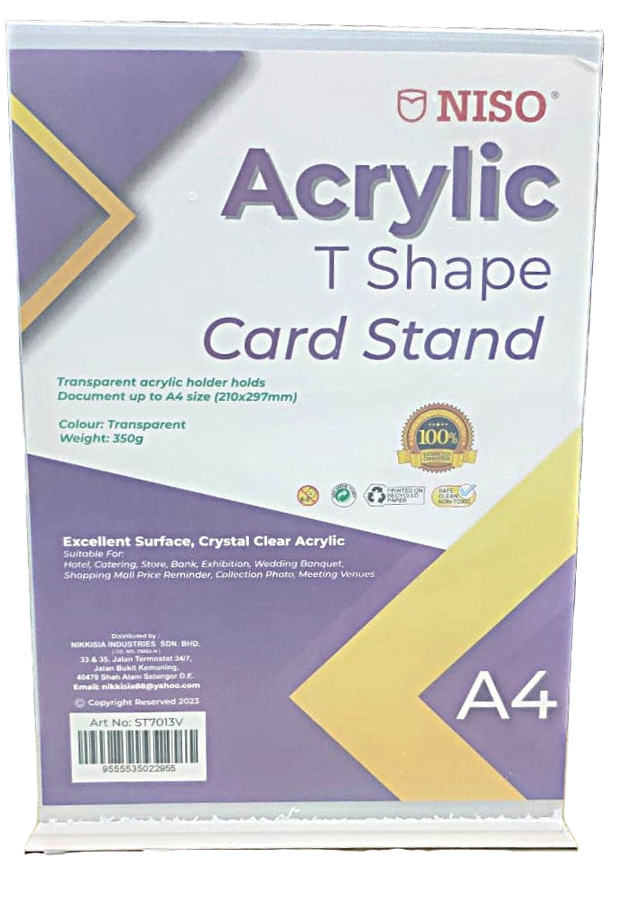 NISO ACRYLIC T SHAPE CARD STAND