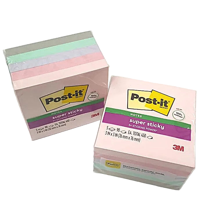 3M SUPER STICKY POST-IT NOTES 3"X3"  BALI CUBE
