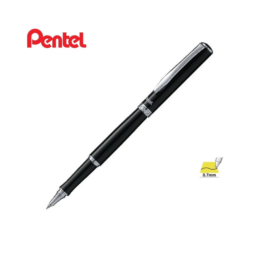 PENTEL STERLING GEL ROLLER PEN 0.7MM BLACK INK K611A-A - BLACK COVER