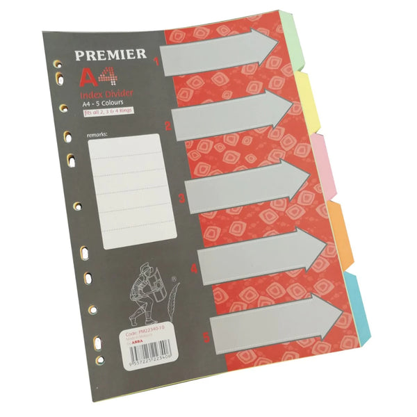 PREMIER INDEX DIVIDER5 COLOUR S #22340-10