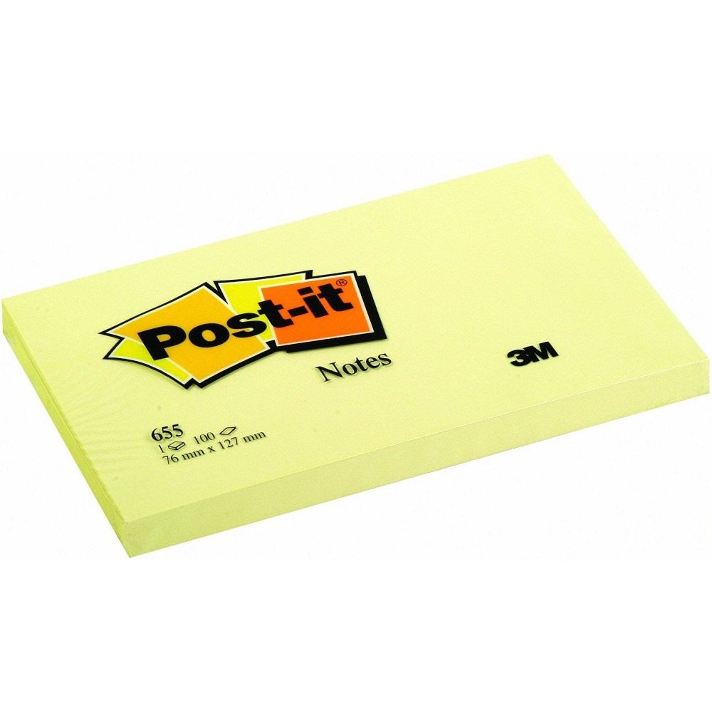 3M Post-it® Notes 655 - 2'' x 5'' (73MM x 123MM) Yellow