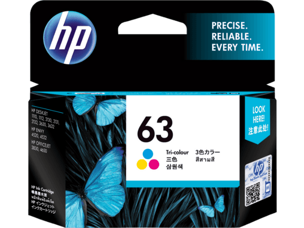 HP 63 Tri-color Ink Cartridge F6U61AA