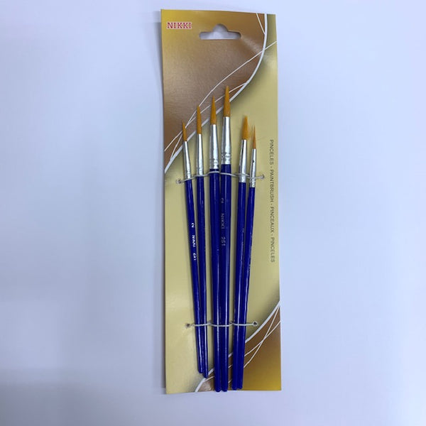 NIKKI Brush Set Round Nylon (2,4,6,8,10,12) No. 6251