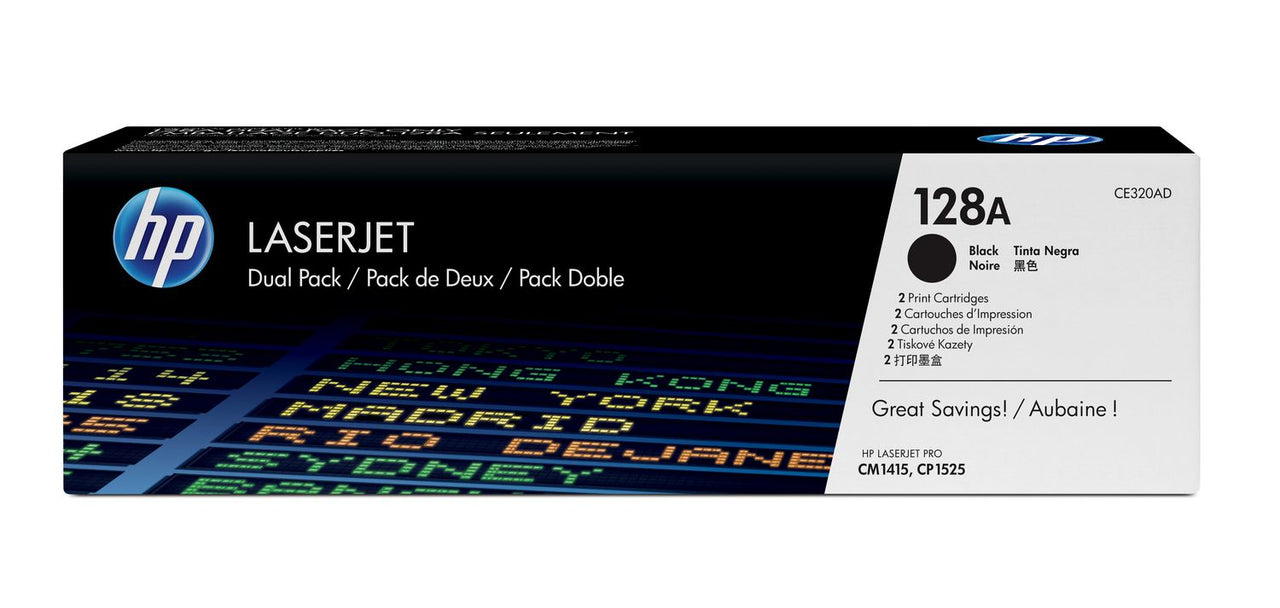 HP Laserjet Dual Pack Black Cartridge CE320AD