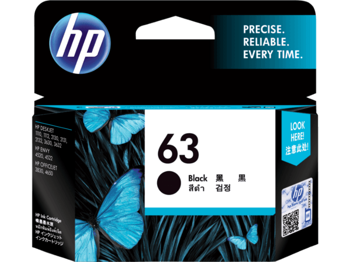 HP 63 Black Ink Cartridge F6U62AA