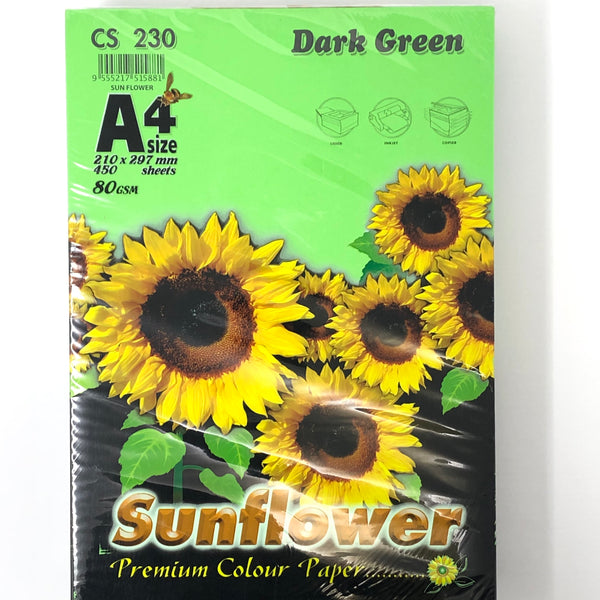 Sunflower A4 Paper 80GSM Dark Green -450'S CS230
