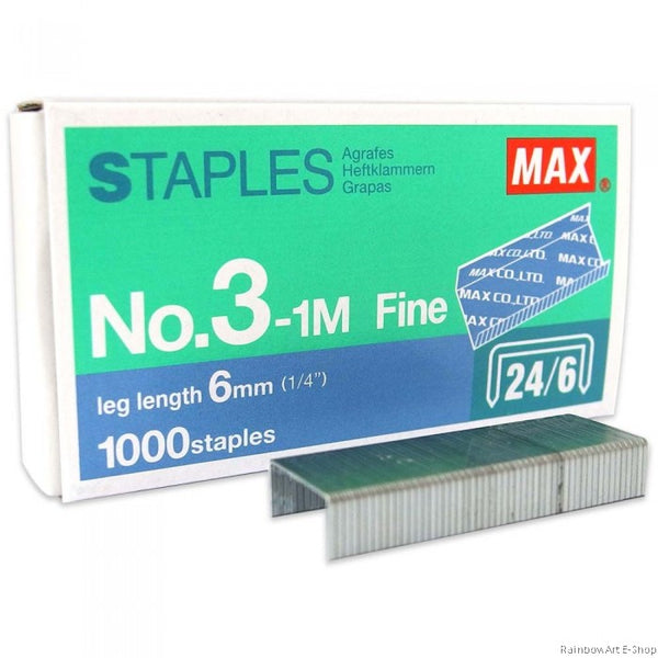 Max No. 3 - 1M Staples (24/6) 1 Box