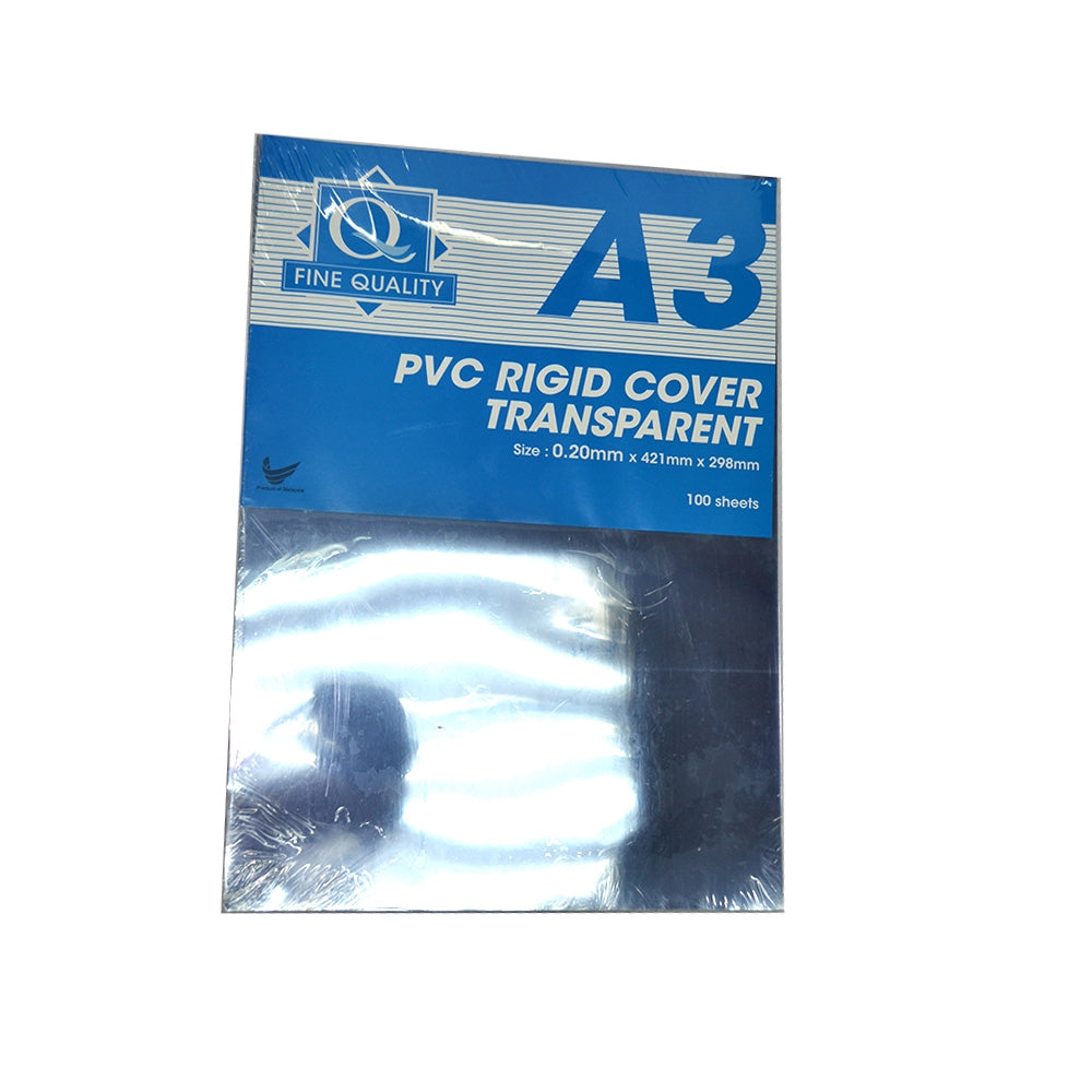 A3 PVC Rigid Sheet Transparent Cover 100's
