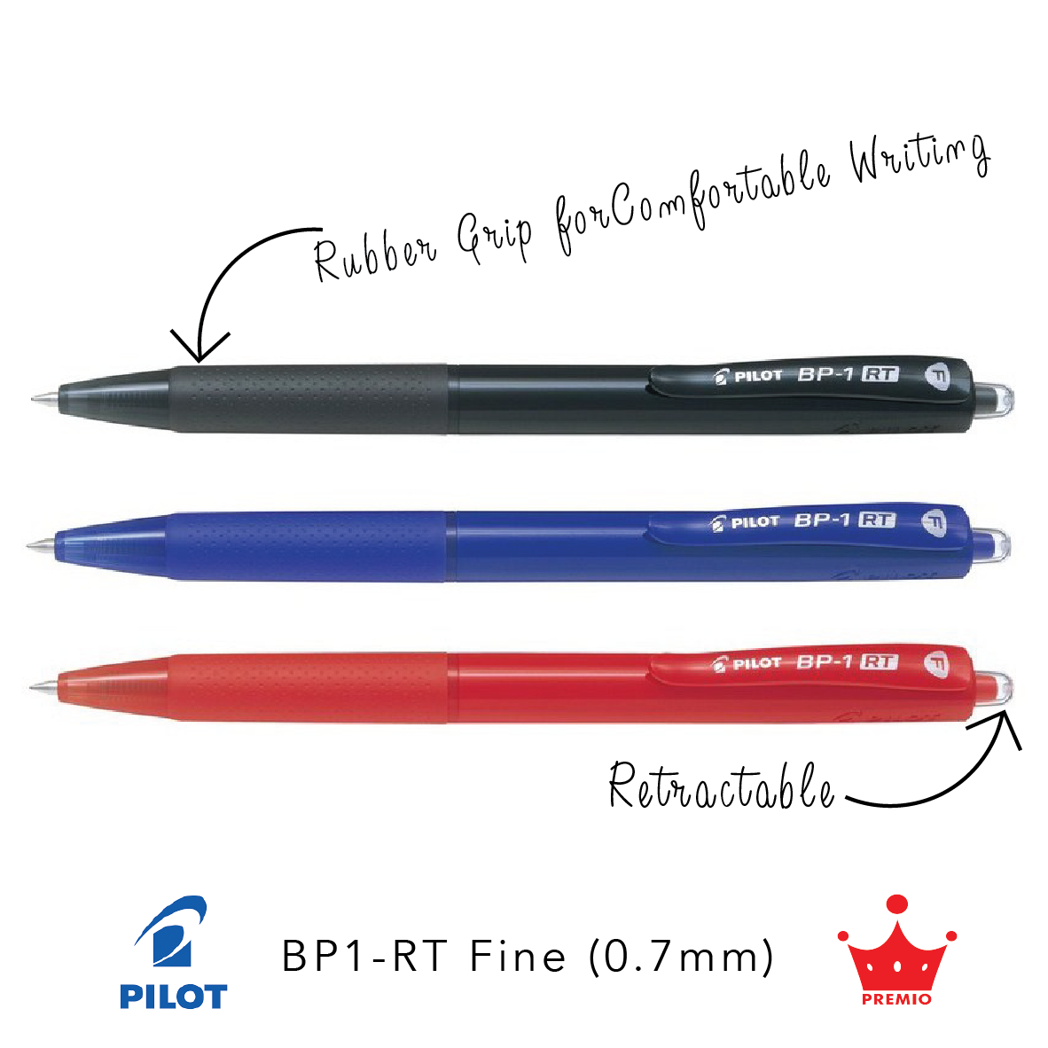 Pilot BP-1RT Ballpoint Pen (Fine, 0.7mm)