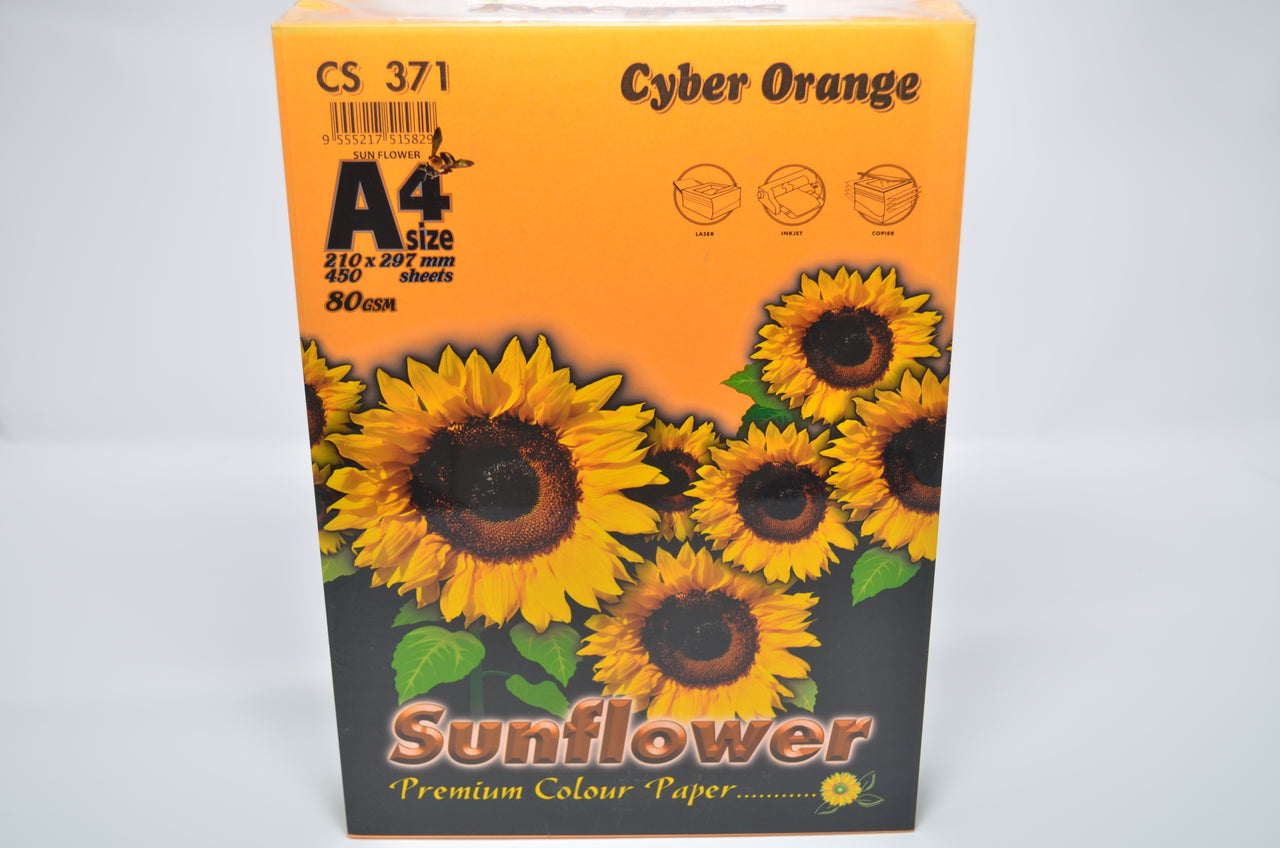 Sunflower A4 Paper 80GSM Cyber Orange -450'S CS371