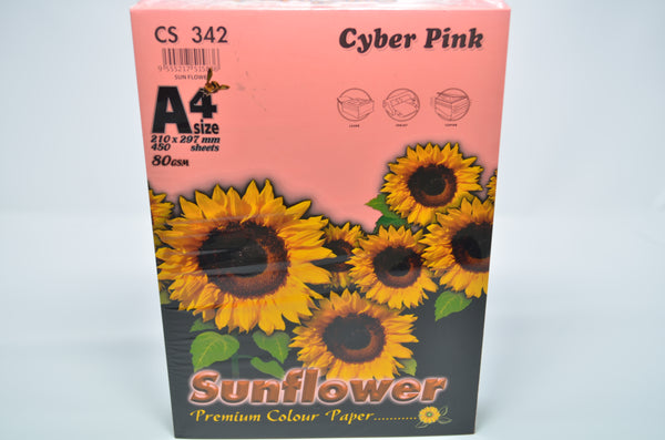 Sunflower A4 Paper 80GSM Cyber Pink -450'S CS342
