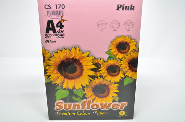 Sunflower A4 Paper 80GSM Pink -450'S CS170