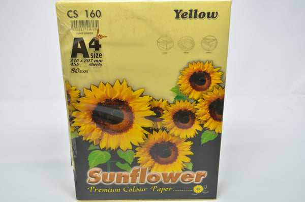 Sunflower A4 Paper 80GSM Yellow -450'S CS160